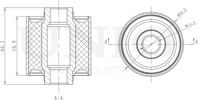 Сайлентблок рычага подвески (Unio). Артикул RMP-20314
