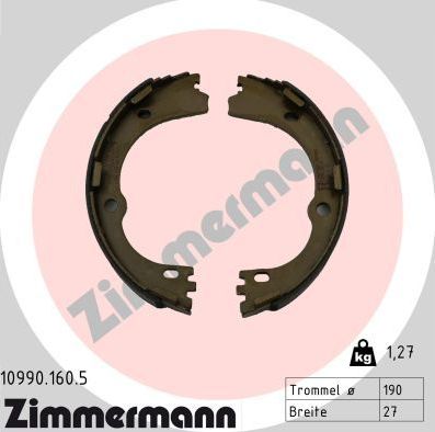 Тормозные колодки Zimmermann. Артикул 10990.160.5