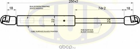 Амортизатор (упор) капота G.U.D. для Ford Mondeo III 2000-2007. Артикул GGS010143