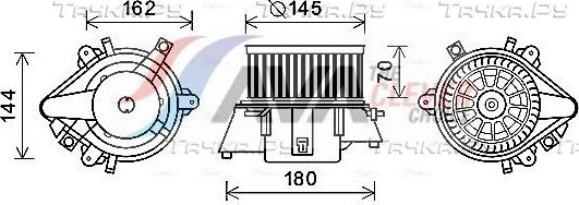 Вентилятор, мотор печки (отопителя) салона AVA для Fiat Punto II 1999-2012. Артикул FT8438