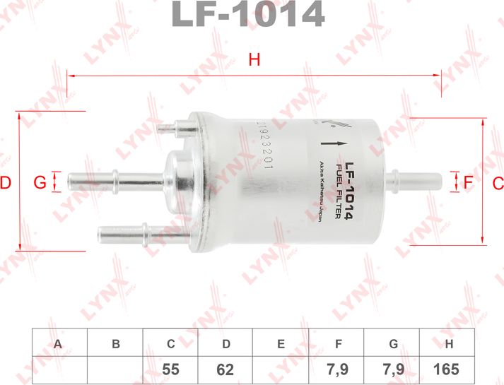 Топливный фильтр LYNXauto. Артикул LF-1014