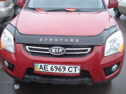 Дефлектор VT52 для капота Kia Sportage II 2004-2010 (сборка в Калининграде). Артикул KA07VT