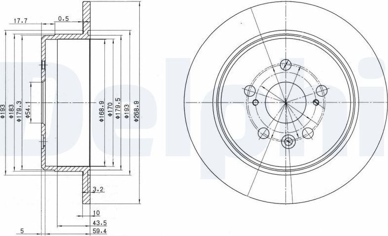 Тормозной диск Delphi. Артикул BG2594