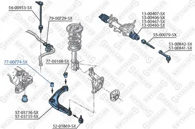 Сайлентблок переднего рычага подвески Stellox. Артикул 77-00774-SX