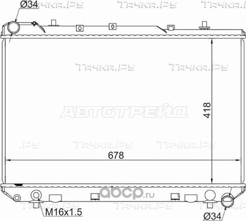 РАДИАТОР SSANGYONG KORANDO 95-06TAGAZ TAGER 08-14 (SAT). Артикул SY0003D