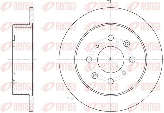 Тормозной диск Remsa задний для Honda Jazz I 2002-2008. Артикул 6521.00