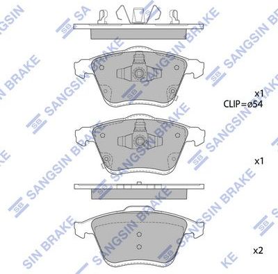 Тормозные колодки Sangsin Hi-Q. Артикул SP1768