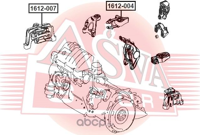 ОПОРА ДВИГАТЕЛЯ (Asva). Артикул 1612007