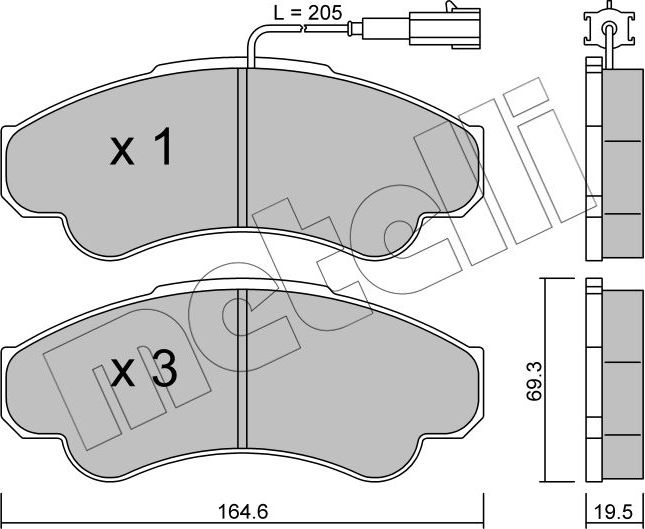 Тормозные колодки Metelli. Артикул 22-0326-0
