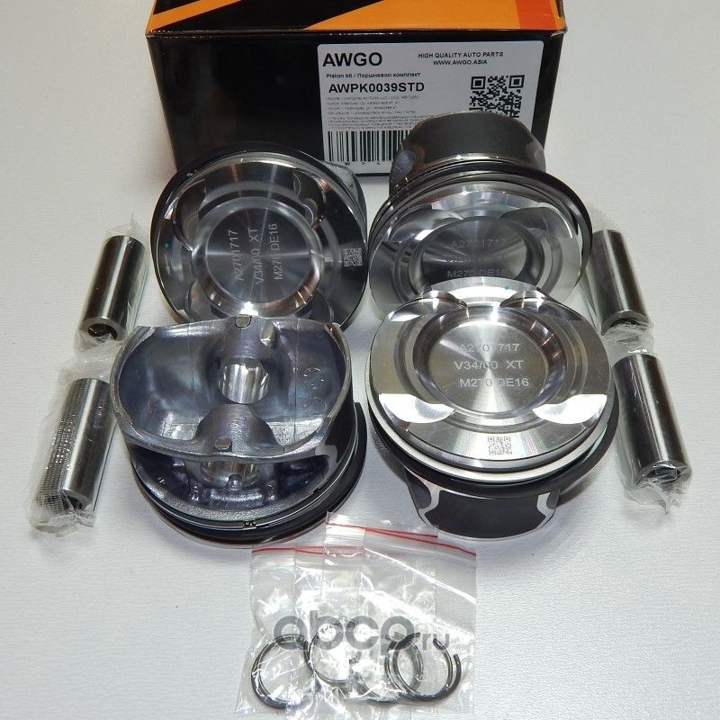 4 шт. порш., кольца, пальцы STD (комплект) AWPK0039STD (Awgo) Awgo. Артикул AWPK0039STD