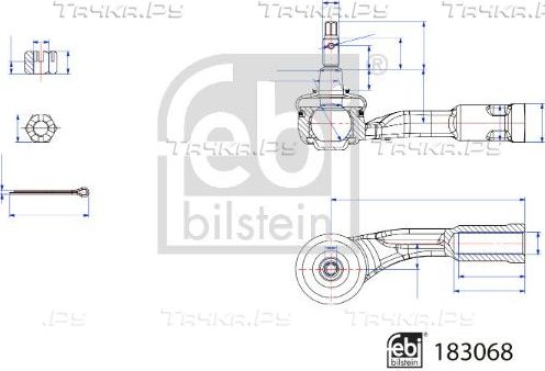 Наконечник рулевой тяги Febi Bilstein левый для Hyundai Solaris II 2017-2026. Артикул 183068