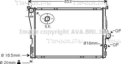 Радиатор охлаждения двигателя AVA. Артикул BW2343