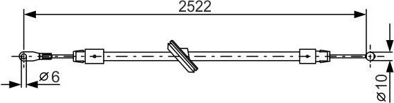 Трос ручника (тросик ручного тормоза) Bosch. Артикул 1 987 482 029