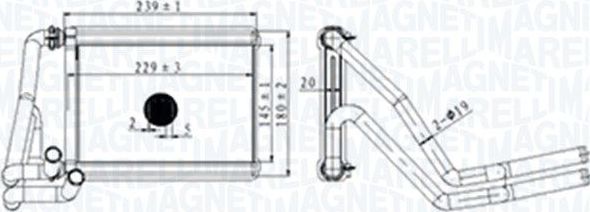 Радиатор отопителя (печки) Magneti Marelli. Артикул 350218488000