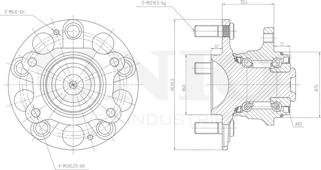 Ступица колеса с интегрированным подшипником (Unio). Артикул HUB-20163