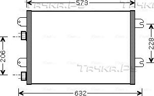 Радиатор кондиционера (конденсатор) AVA (алюминий). Артикул RTA5317