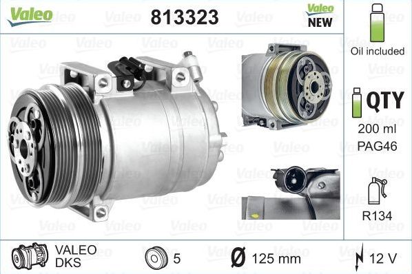 Компрессор кондиционера Valeo Origins New для Ford Focus II 2004-2010. Артикул 813323