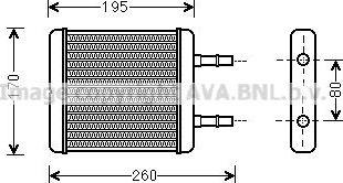 Радиатор отопителя (печки) AVA. Артикул HY6216