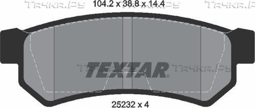 Тормозные колодки Textar Q+ задние для Chevrolet Lacetti 2007-2013. Артикул 2523201