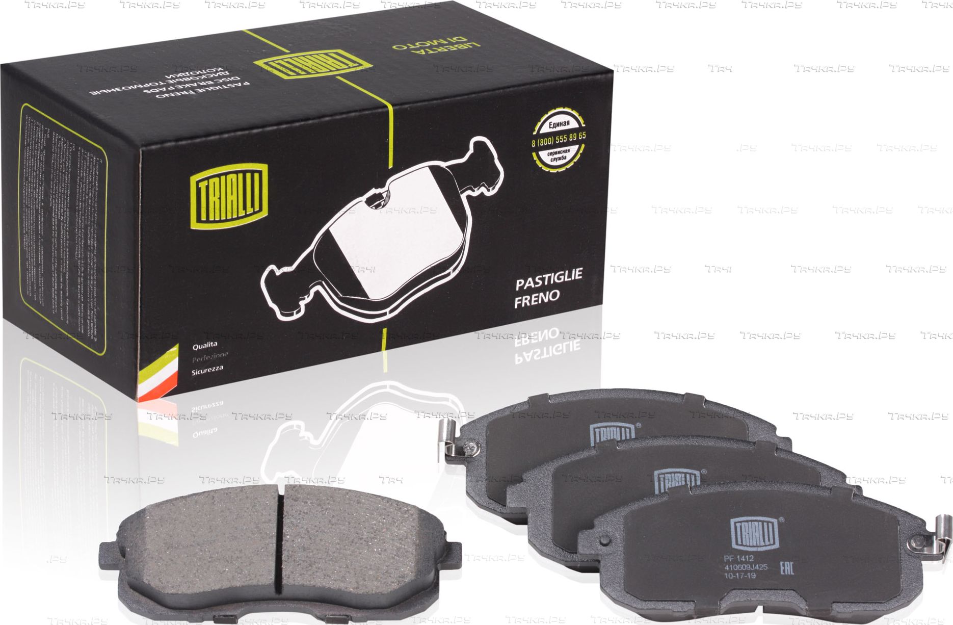 Тормозные колодки Trialli передние для Nissan Cefiro A31 1994-1999. Артикул PF 1412