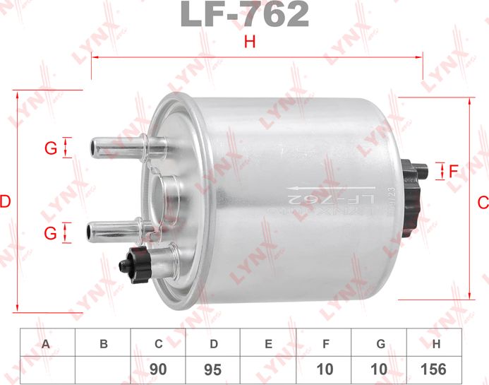 Топливный фильтр LYNXauto. Артикул LF-762