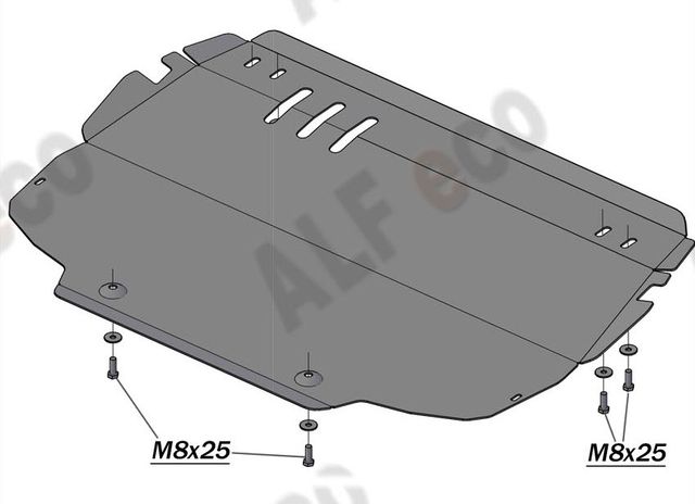 Защита алюминиевая Alfeco для картера и КПП Volkswagen Golf Plus 2009-2014. Артикул ALF.26.28 AL4