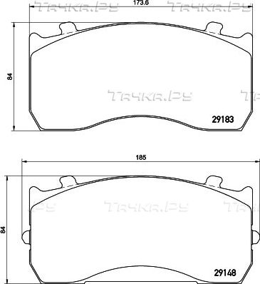 Тормозные колодки Don передние/задние для MAN TGL 2004-2026. Артикул CVP035K