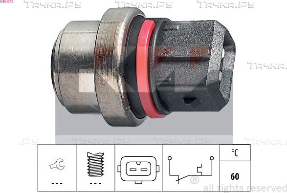 Датчик температуры воды KW Made in Italy - OE Equivalent. Артикул 540 075