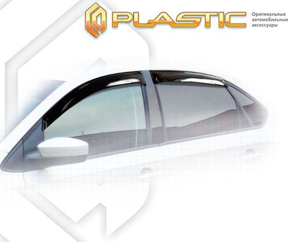 Дефлекторы СА Пластик для окон (Classic полупрозрачный) Volkswagen Polo седан 2009-2015. Артикул 2010030305493