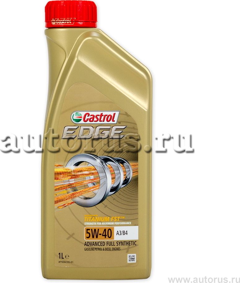 Castrol EDGE 5w40 А3/В4 Titanium 1л. Моторное масло для легковых автомобилей. Артикул 15BA5E