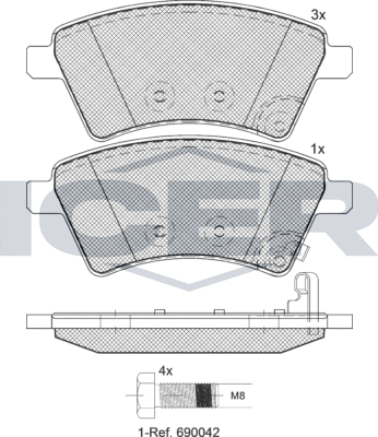 Тормозные колодки Icer. Артикул 181758-700