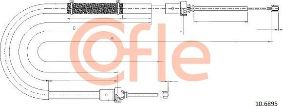 Трос ручника (тросик ручного тормоза) Cofle. Артикул 92.10.6895