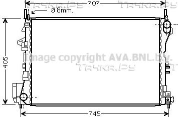 Радиатор охлаждения двигателя AVA для Opel Vectra C 2002-2008. Артикул OL2339
