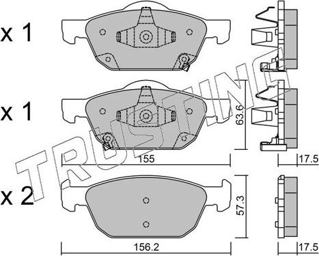 Тормозные колодки Trusting передние для Honda Civic IX 2012-2016. Артикул 1033.0