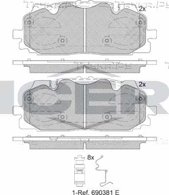 Тормозные колодки Icer передние для Audi A6 allroad IV (C8) 2018-2026. Артикул 182254