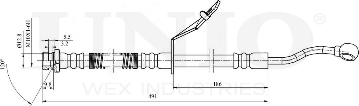 Шланг тормозной (Unio). Артикул BRH-10091