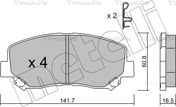 Тормозные колодки Metelli передние для Mazda CX-5 II 2017-2026. Артикул 22-0969-0