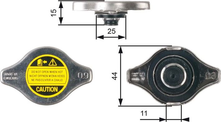 Крышка радиатора Gates для Mitsubishi Space Runner I 1991-1999. Артикул RC127