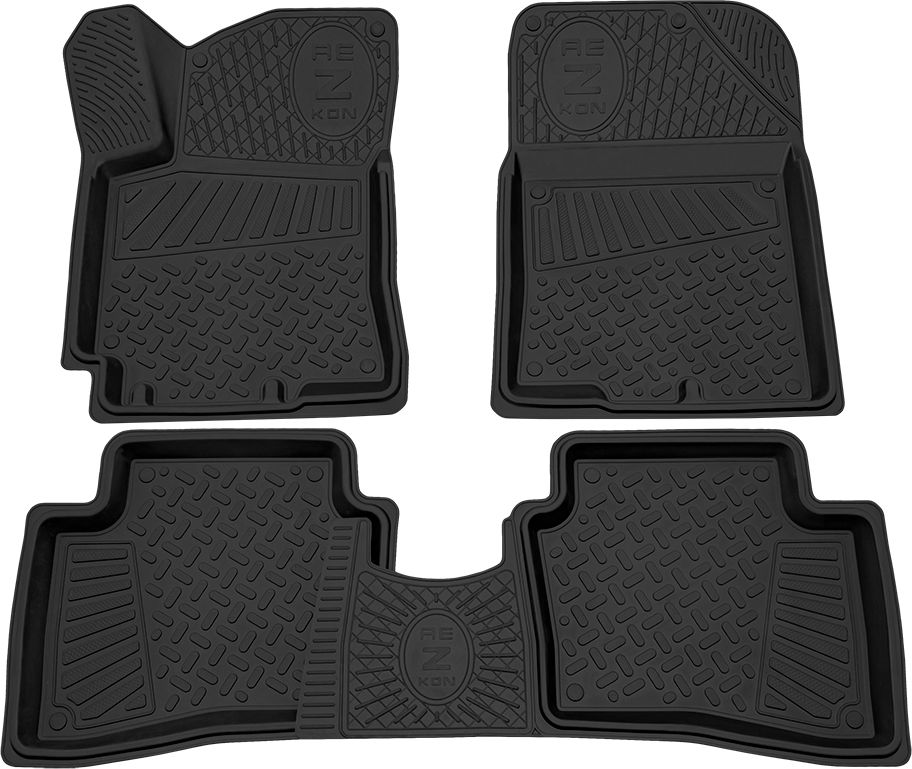 Коврики Rezkon резиновые для салона Kia Rio III 2011-2017. Артикул 1021020200