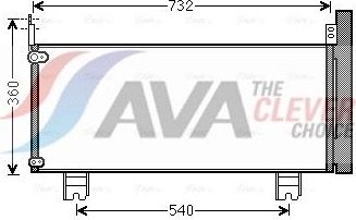 Радиатор кондиционера (конденсатор) AVA (алюминий). Артикул TO5660D