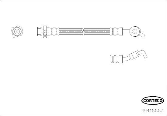 Тормозной шланг Corteco (EPDM (Этилен-пропиленовый каучук)) задний правый для Kia Sportage III 2010-2016. Артикул 49418883