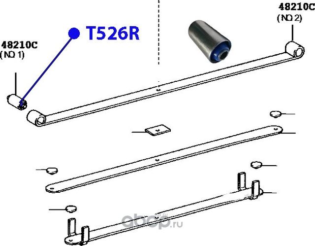 90389-A0004 сайлентблоки полиуретановые (Фортуна). Артикул T526R