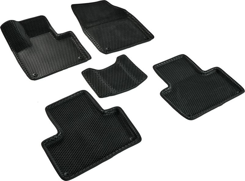 Коврики Seintex 3D EVA ромб для салона Volvo XC90 II 2014-2026 ЧЕРНЫЕ. Артикул 98446