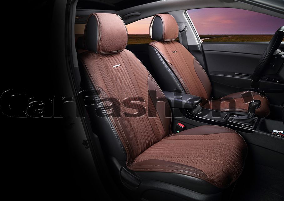 Накидки универсальные CarFashion Grand на передние сидения авто, цвет Коричневый/Коричневый. Артикул 21842