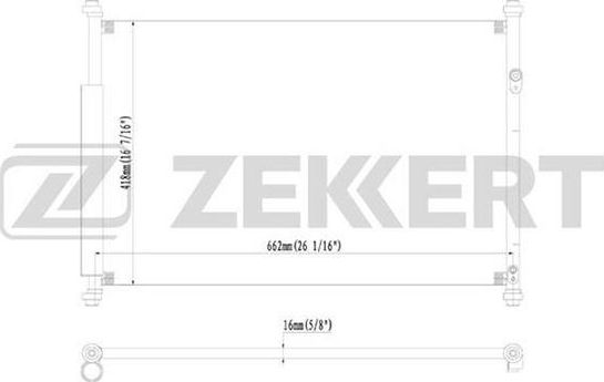 Радиатор кондиционера (конденсатор) Zekkert (алюминий) для Suzuki Grand Vitara III 2005-2015. Артикул MK-3054