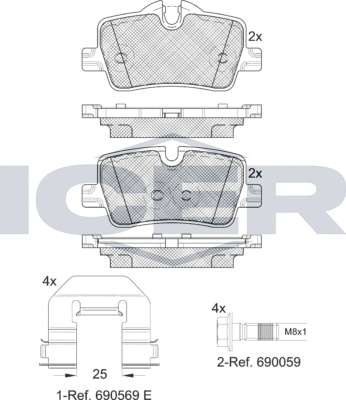 Тормозные колодки Icer. Артикул 182360