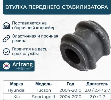 Втулка переднего стабилизатора (Arirang). Артикул ARG123157