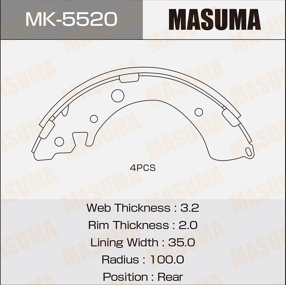 Тормозные колодки Masuma. Артикул MK-5520
