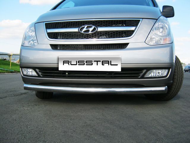 Защита RusStal переднего бампера d76 (дуга) для Hyundai H1 Grand Starex 2007-2026. Артикул HHZ-000010
