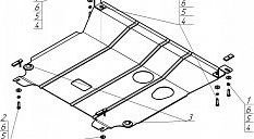 Защита Мотодор для картера, КПП Kia Rio IV 2017-2026. Артикул 00940